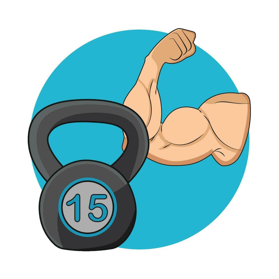 illustrazione di kettlebell vettore