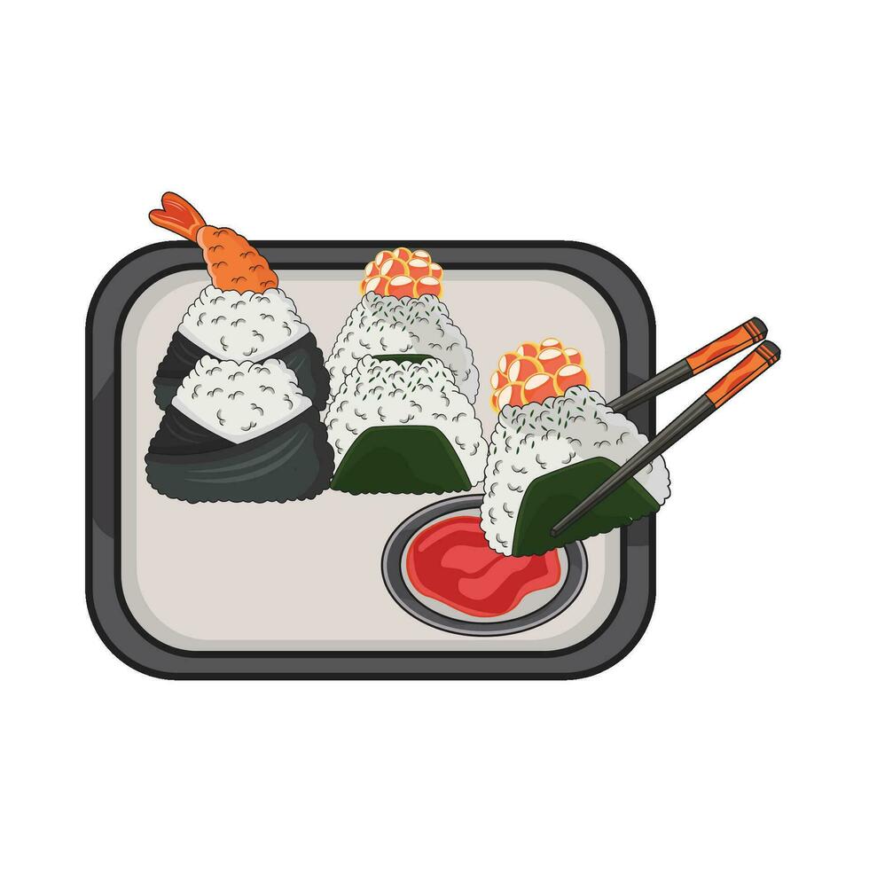 illustrazione di onigiri vettore