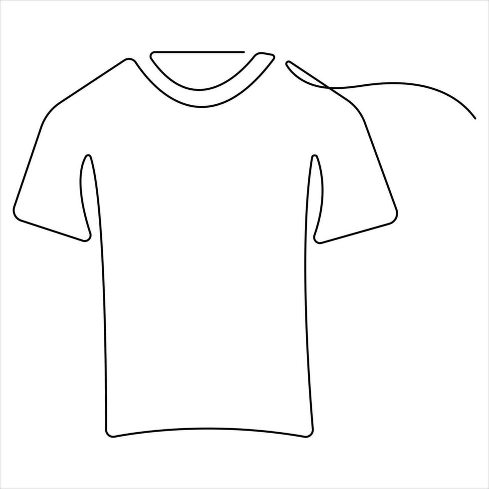 maglietta Abiti una linea arte continuo singolo linea modificabile vettore