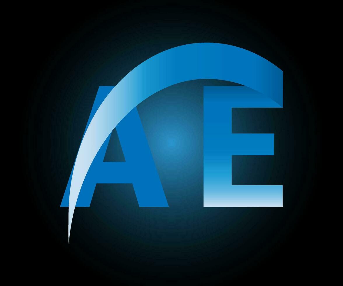 ae lettera logo design vettore