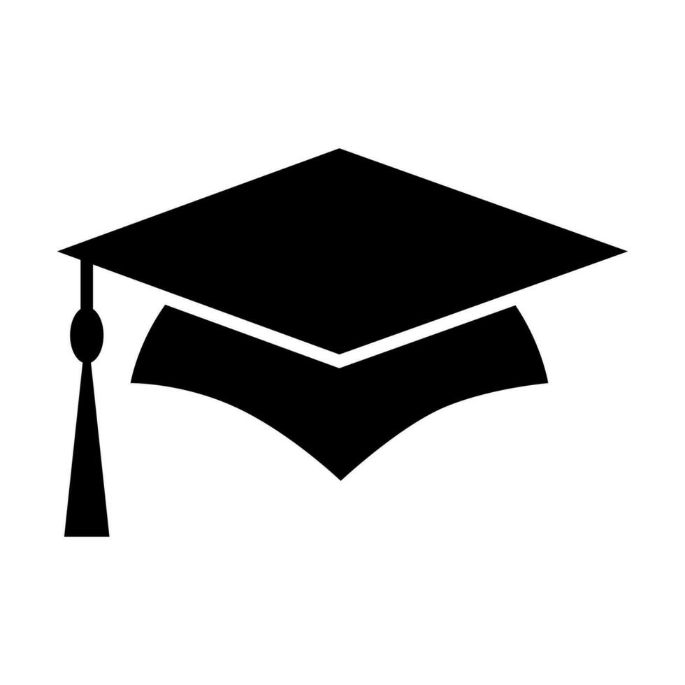 la laurea cappello piatto vettore icona formazione scolastica simbolo classe di cartello per grafico disegno, logo, sito web, sociale media, mobile app, ui illustrazione