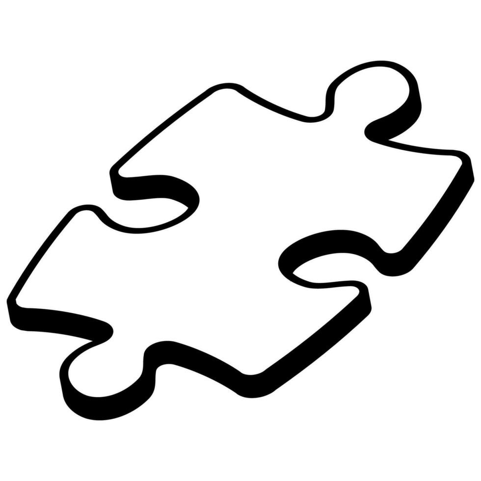 3d puzzle elemento, logica gioco strategia per soluzione puzzle problema vettore