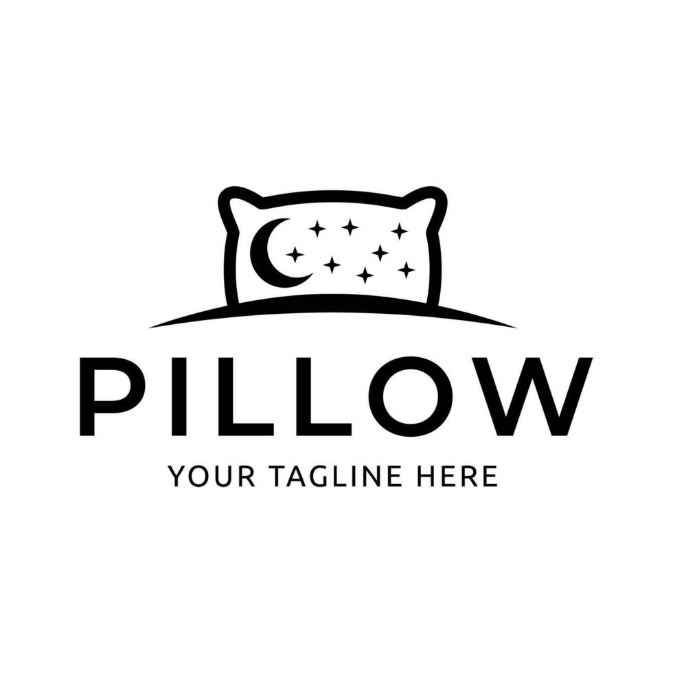 semplice design addormentato cuscino. logo per attività commerciale, interno, mobilia e dormire simbolo. vettore