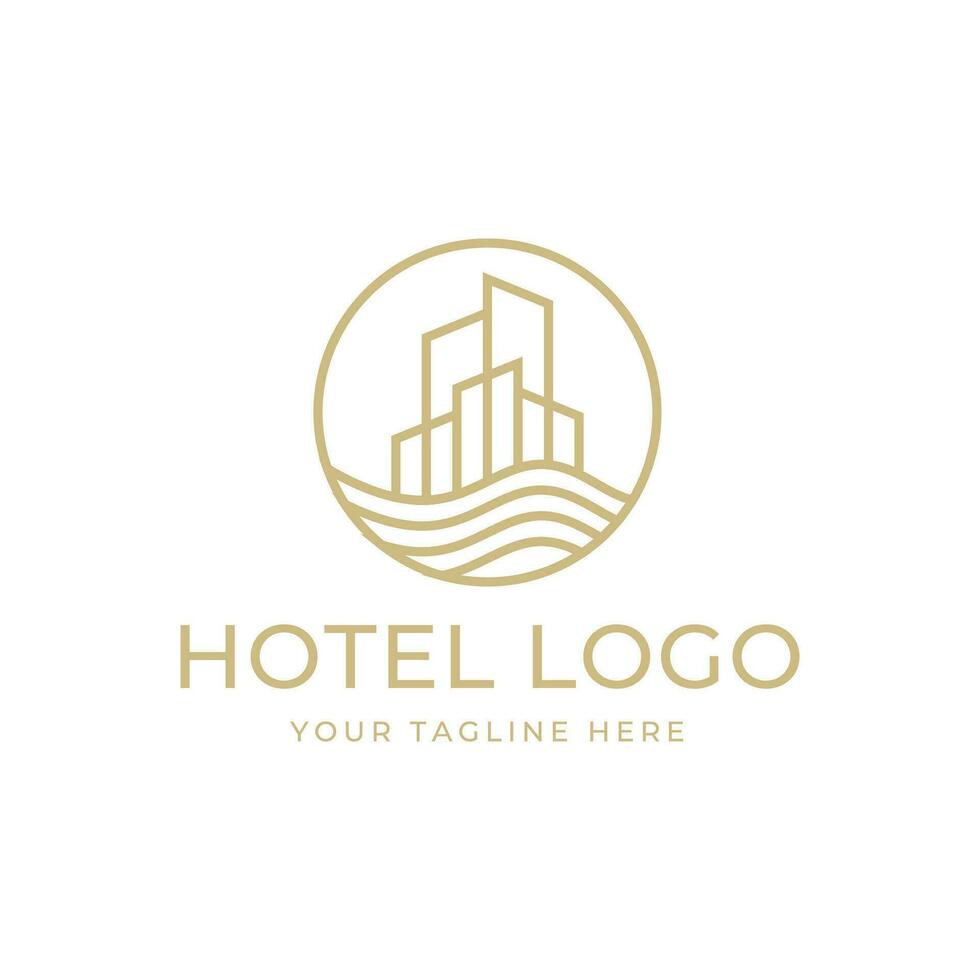 Hotel logo. edificio logo icona vettore modello