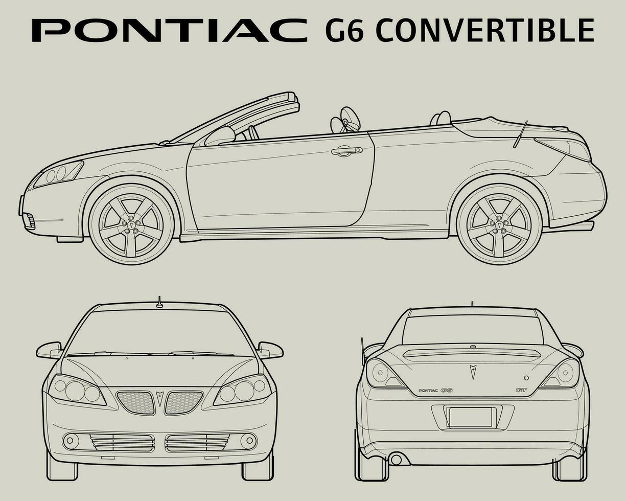 2008 pontiac g6 convertibile auto planimetria vettore