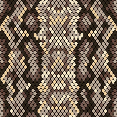 Modello senza cuciture Snakeskin. Texture realistica di serpente o un&#39;altra pelle di rettile. Colori beige e marroni. Vector illustartion