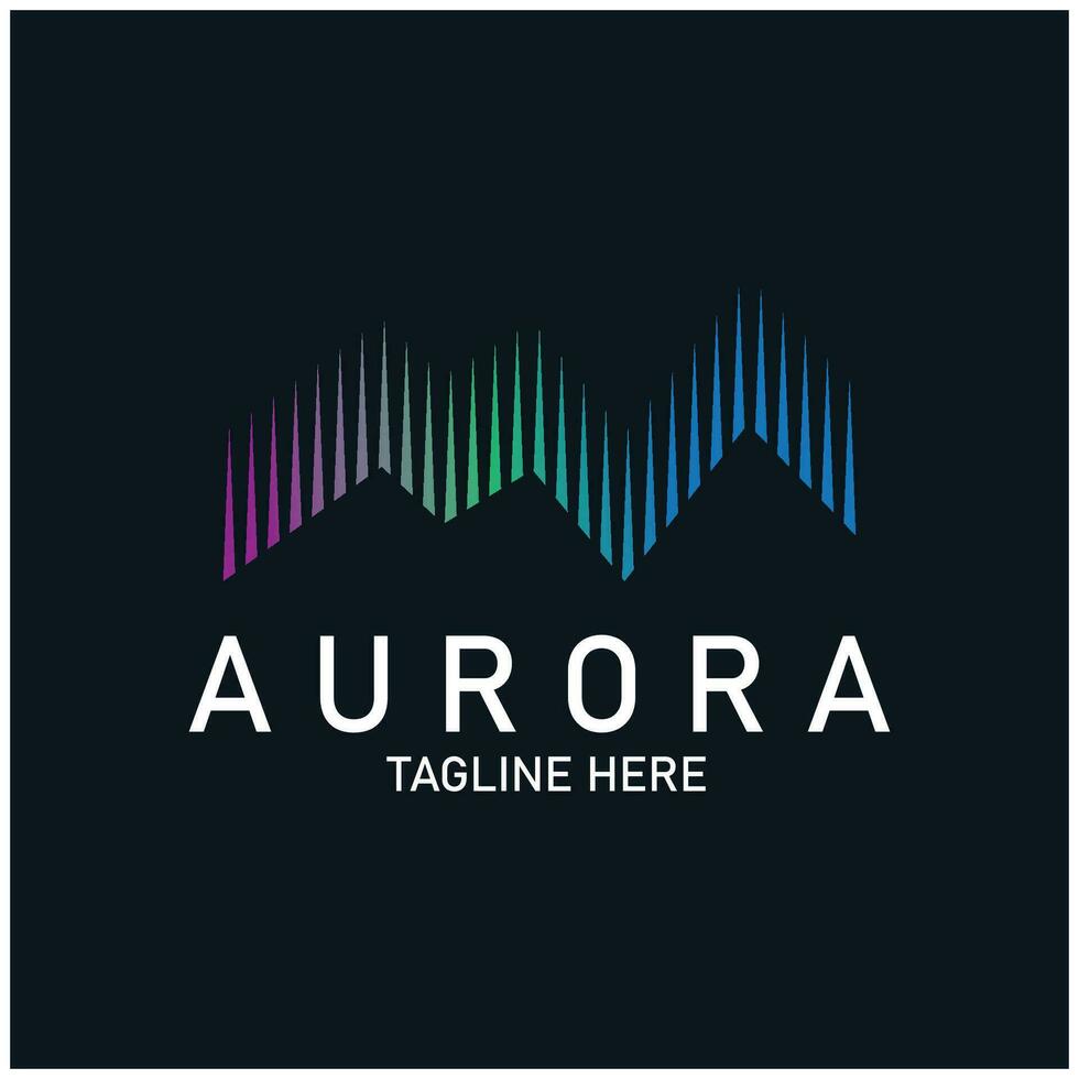 aurora logo leggero cielo astronomia vettore design