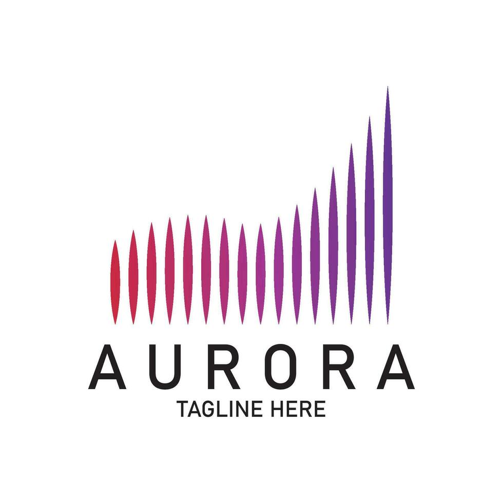 aurora logo leggero cielo astronomia vettore design