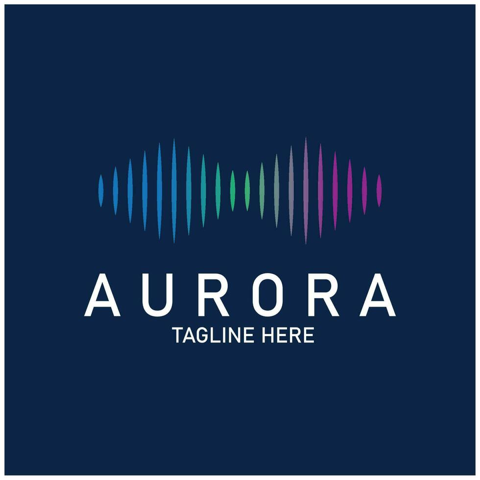 aurora logo leggero cielo astronomia vettore design