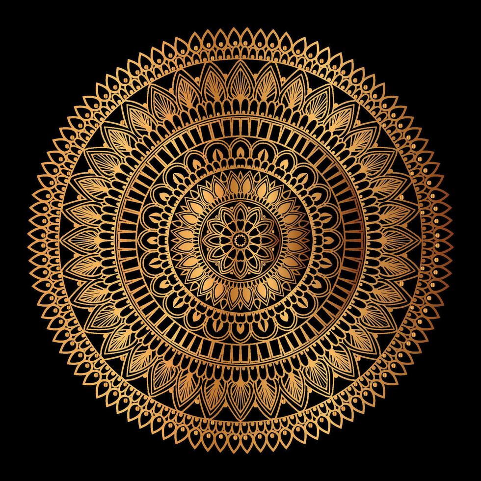 design mandala dorato di lusso vettore