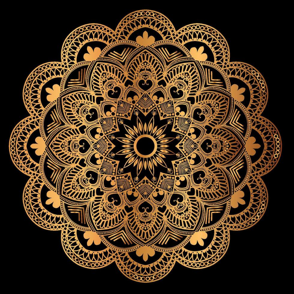 design mandala dorato di lusso vettore