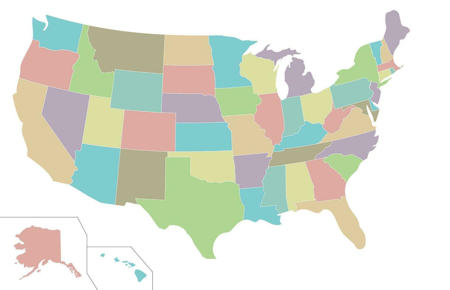 vuoto Stati Uniti d'America carta geografica vettore illustrazione isolato su bianca sfondo. modificabile e chiaramente etichettato strati.