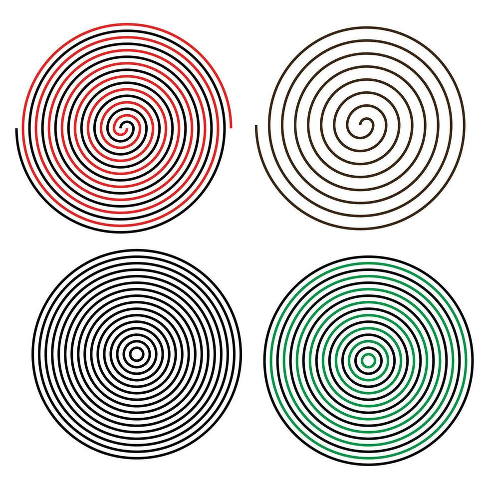 concentrico radiale cerchi. radiante, circolare spirale, vortice circolare Linee. vettore