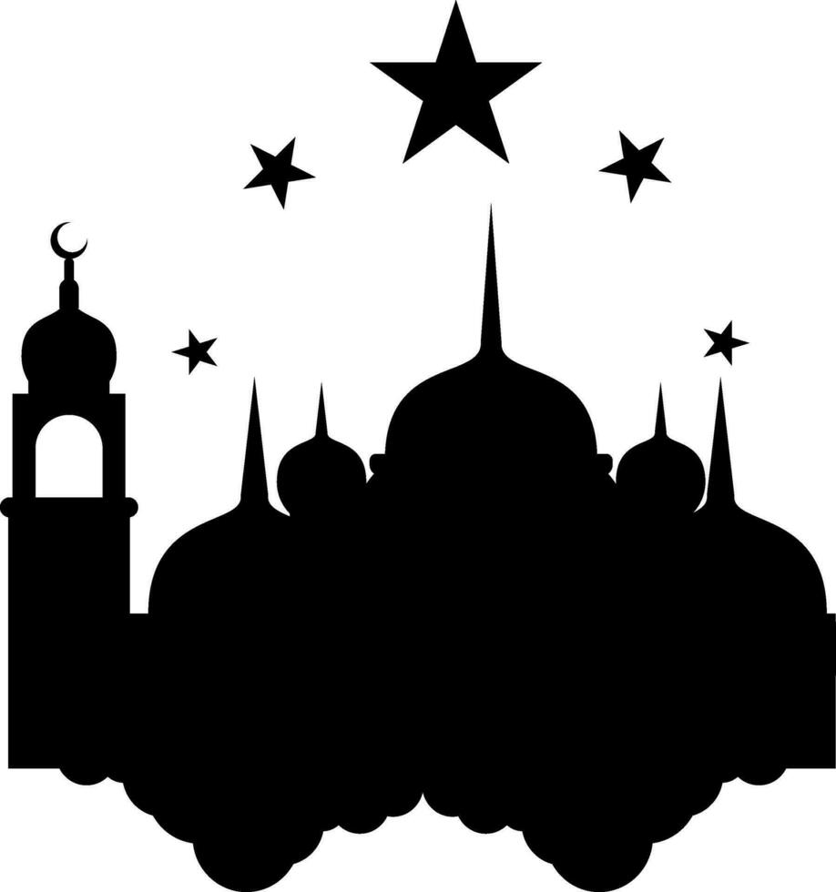 silhouette moschea illustrazione vettore elemento