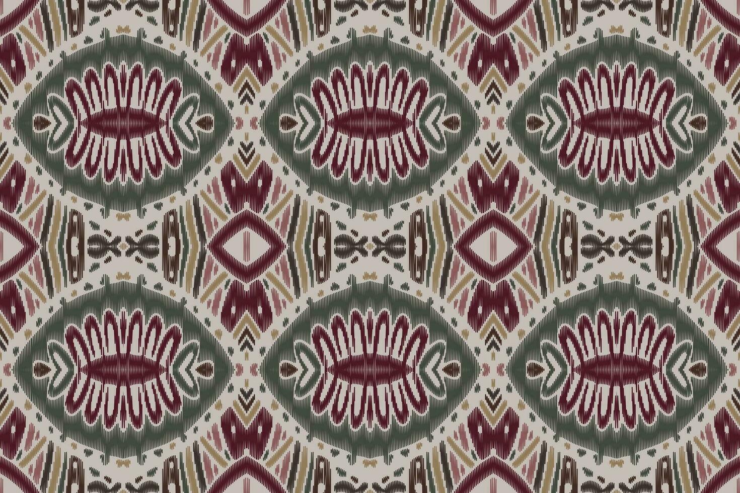 ikat floreale paisley ricamo su bianca sfondo.geometrico etnico orientale modello tradizionale.azteco stile astratto vettore illustrazione.disegno per trama, tessuto, abbigliamento, avvolgimento, decorazione, pareo.