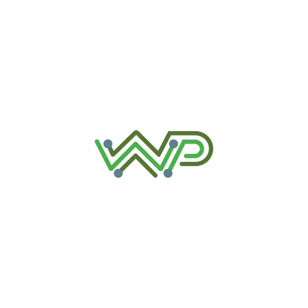 iniziale lettera pw logo o wp logo vettore design modello