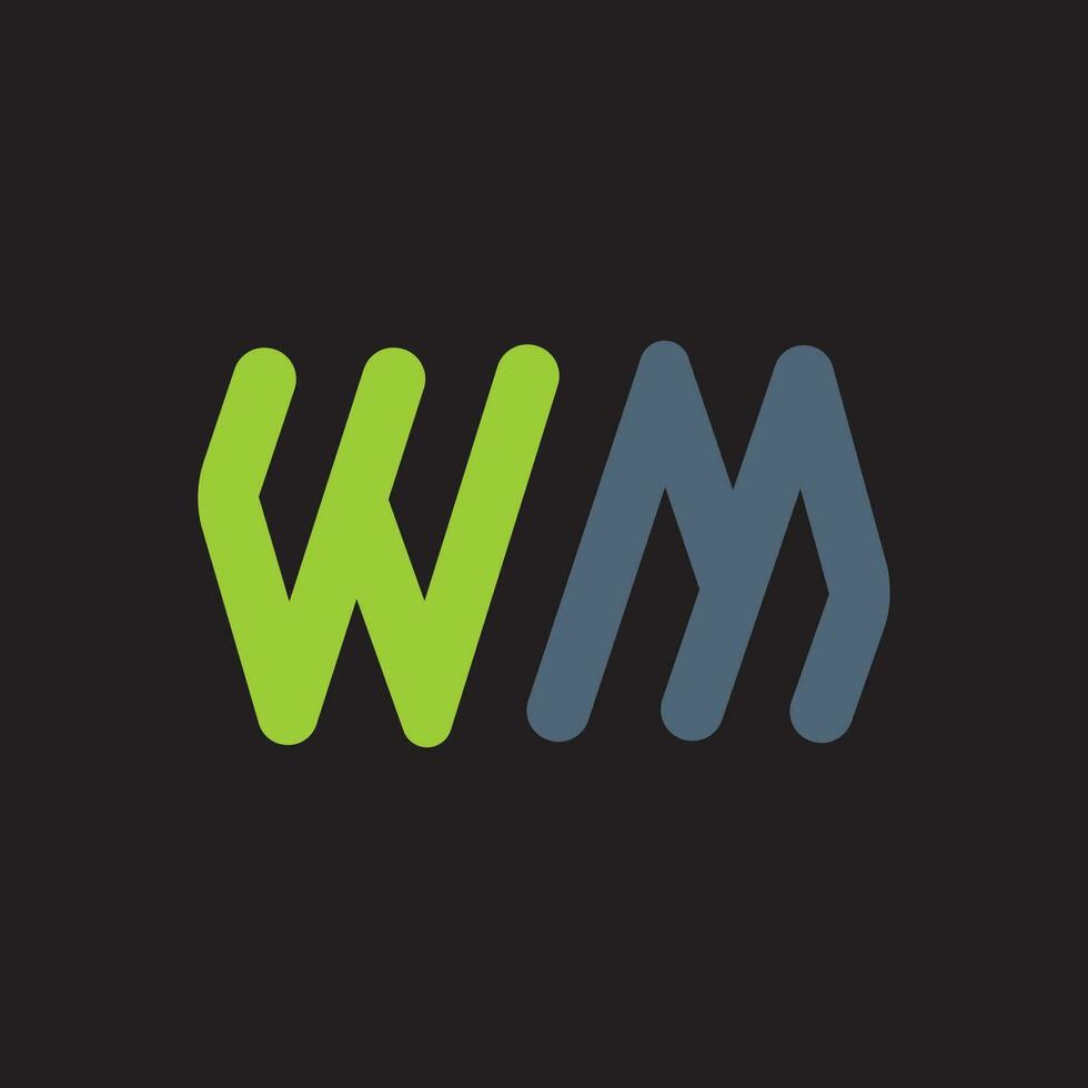 iniziale lettera wm logo o mw logo vettore design modello
