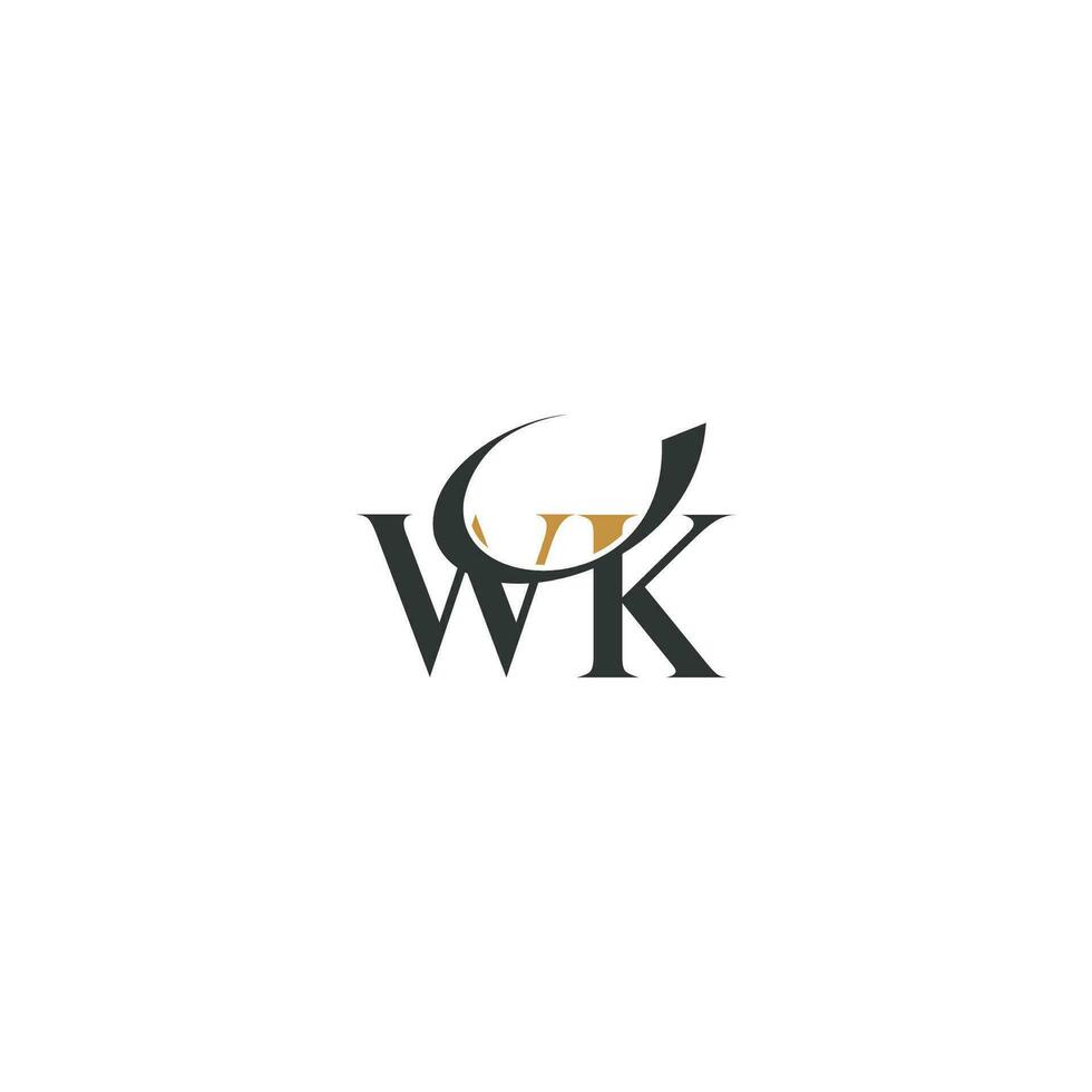 alfabeto lettere iniziali monogramma logo kw, wk, k e w vettore