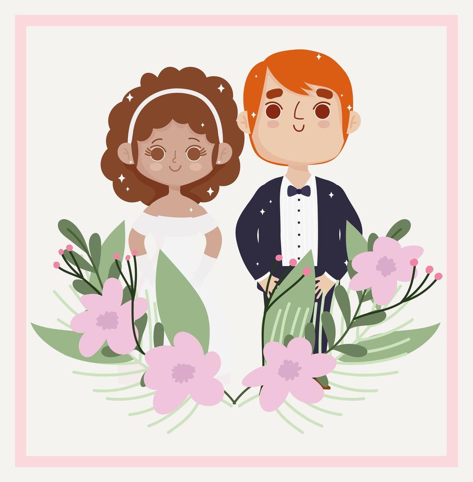 sposi fiori vettore