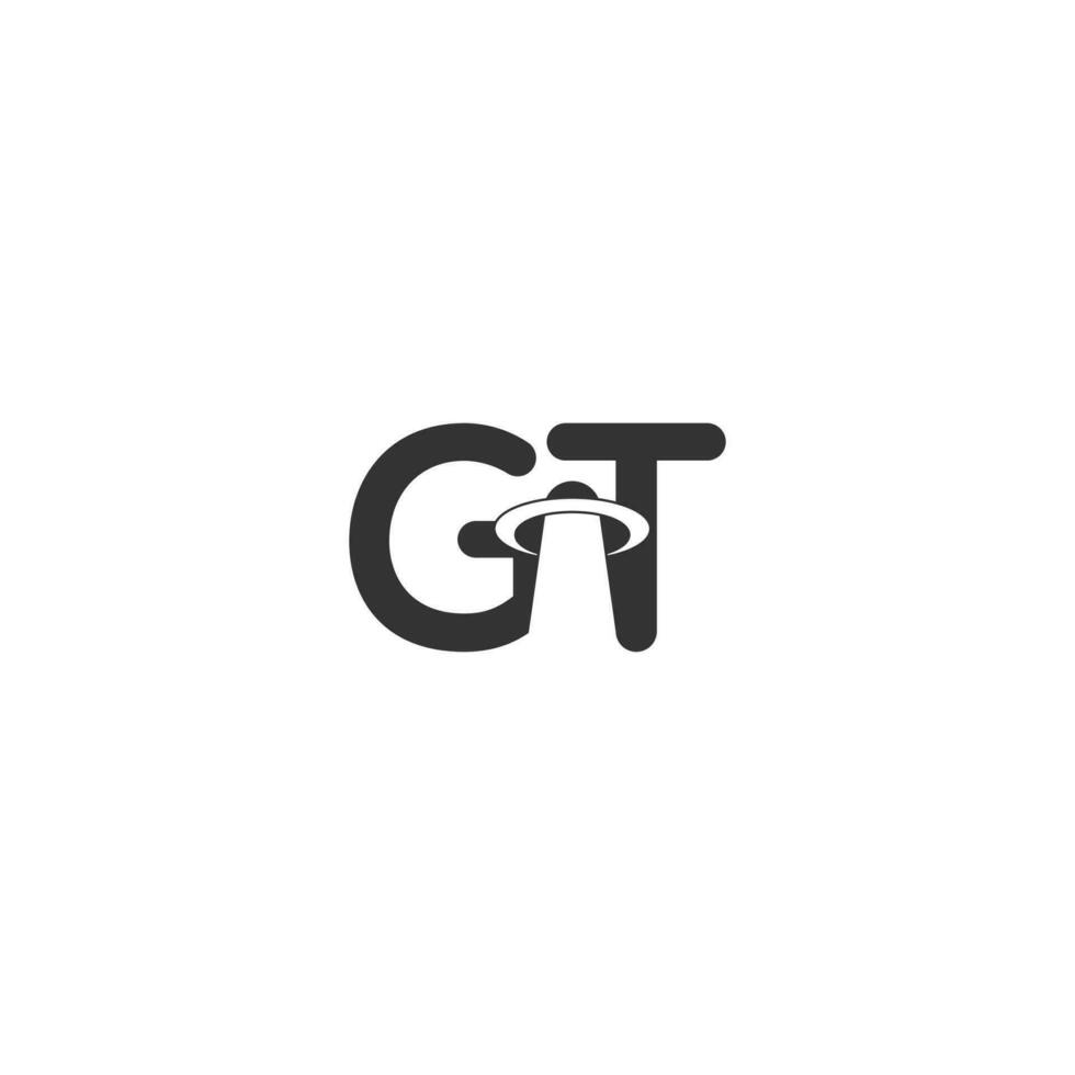 alfabeto lettere iniziali monogramma logo gt, tg, g e t vettore