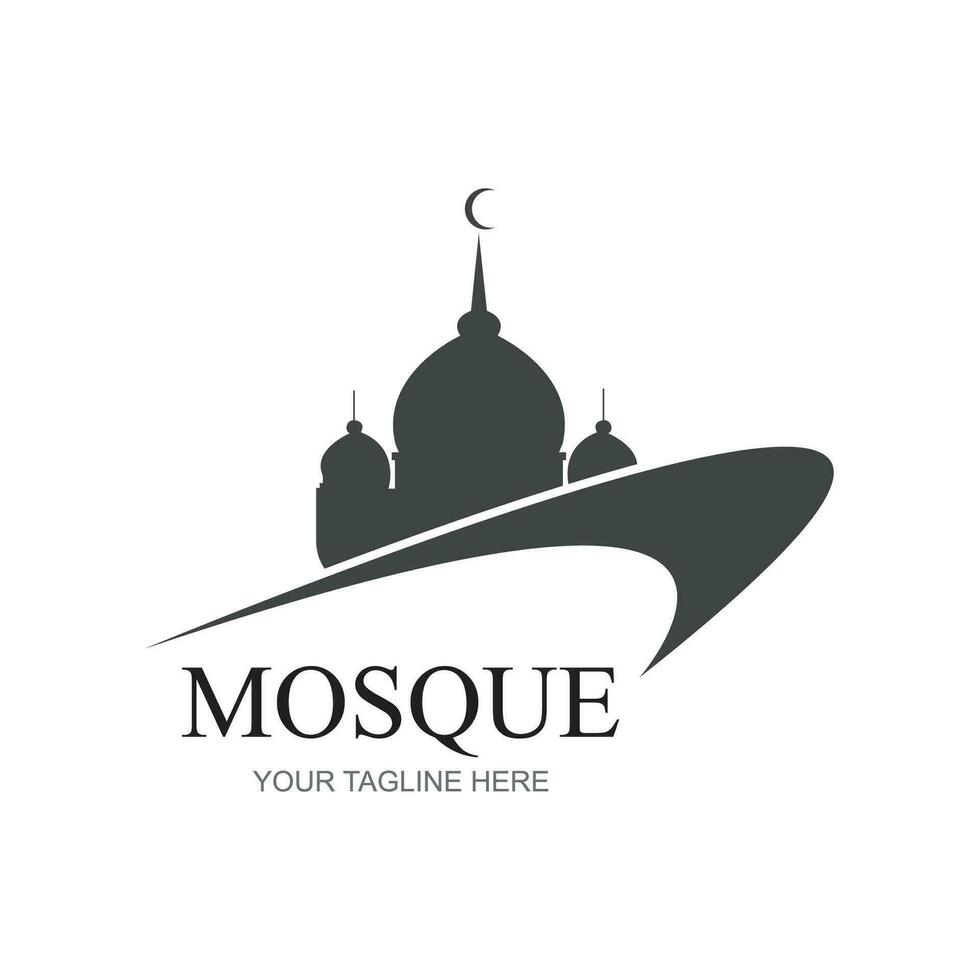 moschea logo design con islamico creativo concetto premio vettore