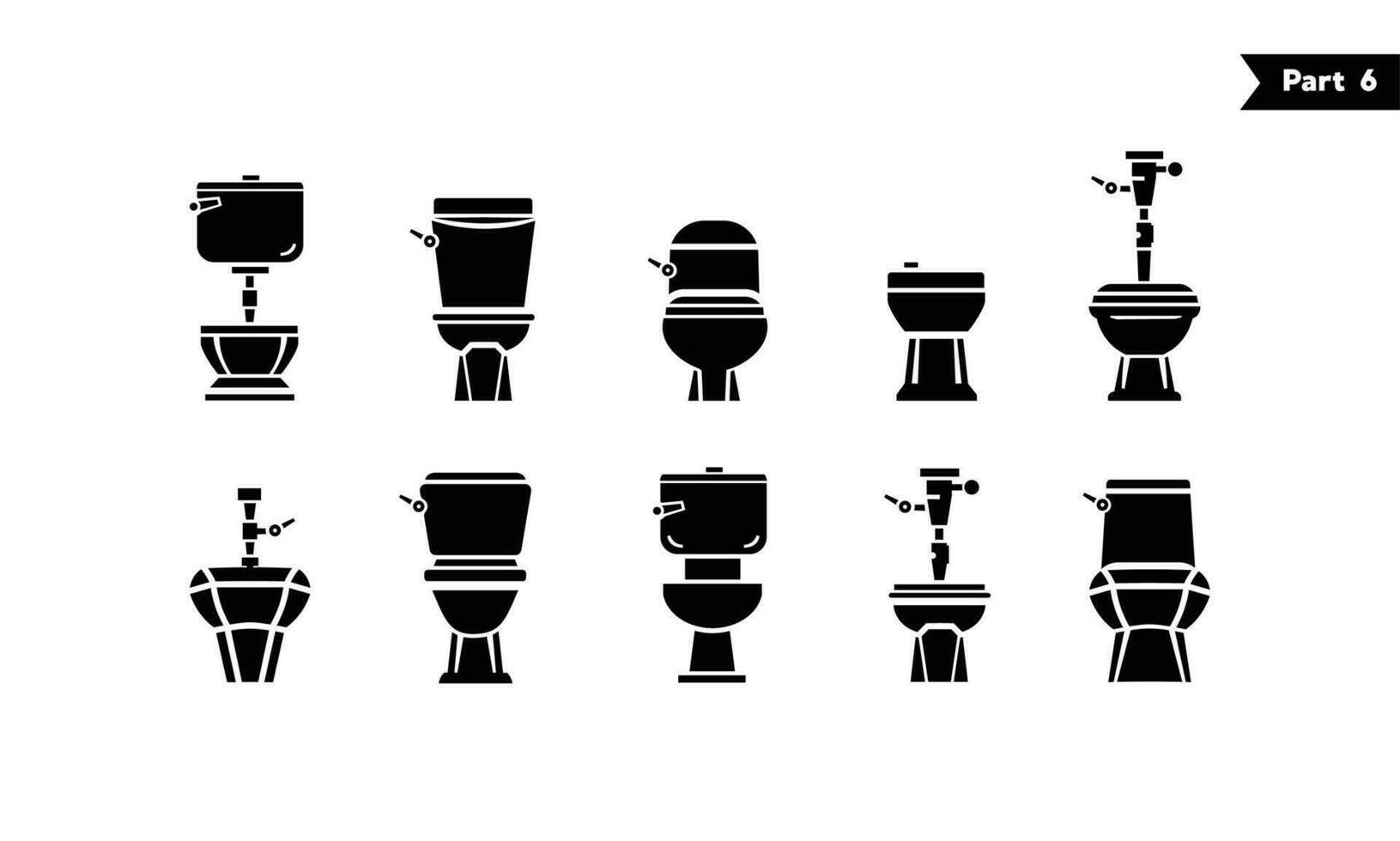 gabinetto icona silhouette ciotola prodotti sanitari vettore bagno davanti Visualizza