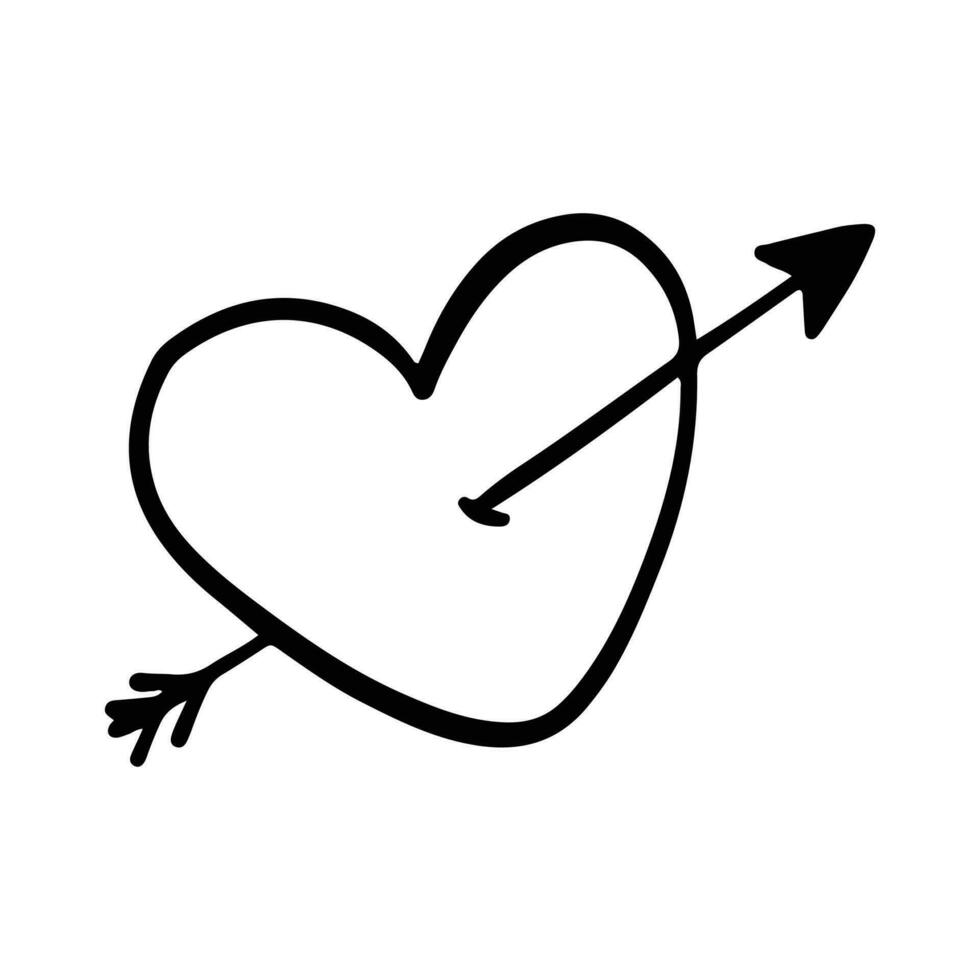 San Valentino elemento illustrazione. disegnato a mano scarabocchio San Valentino cartello e simbolo vettore