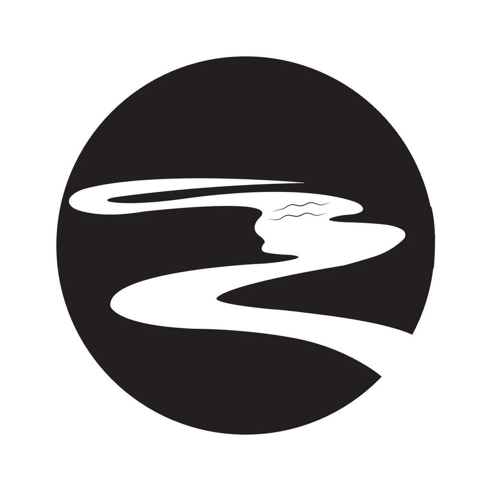fiume icona logo vettore design modello
