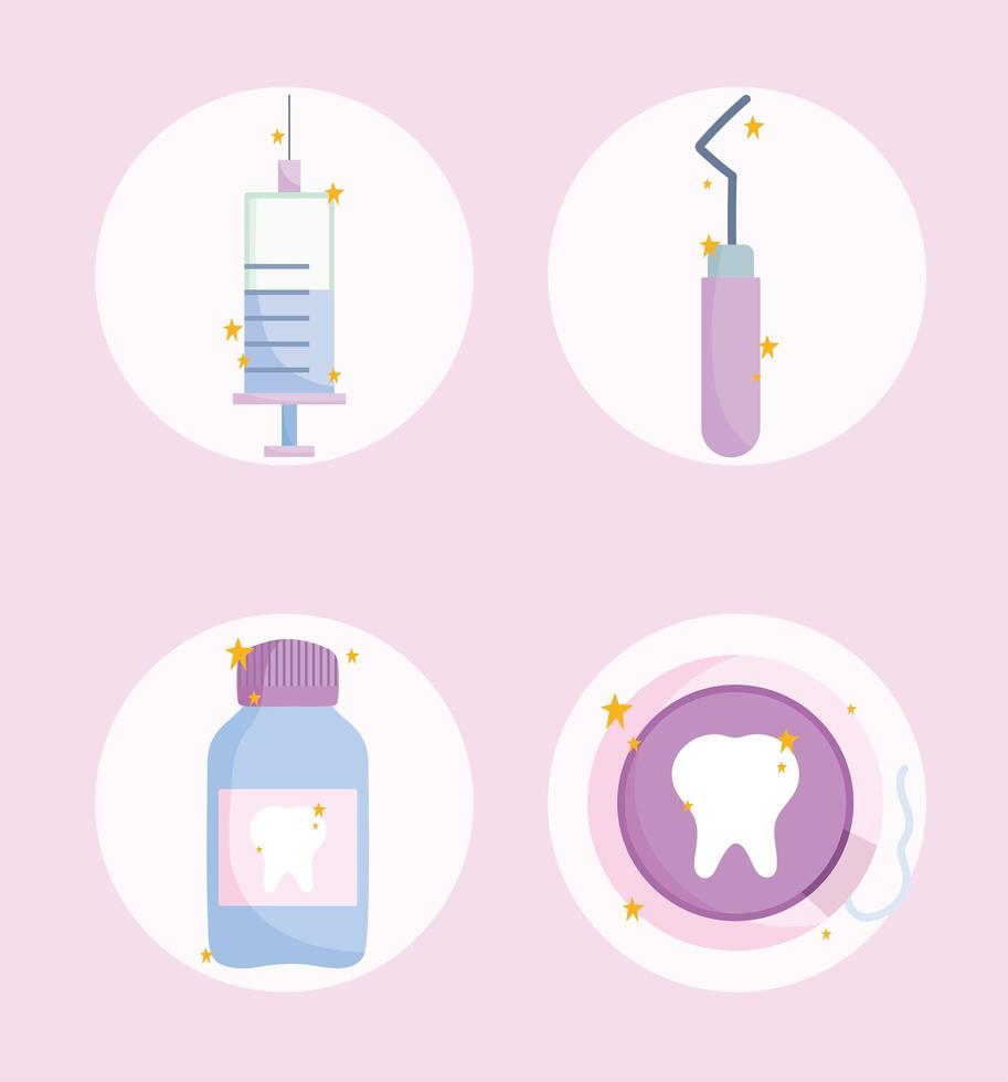icone cure odontoiatriche vettore