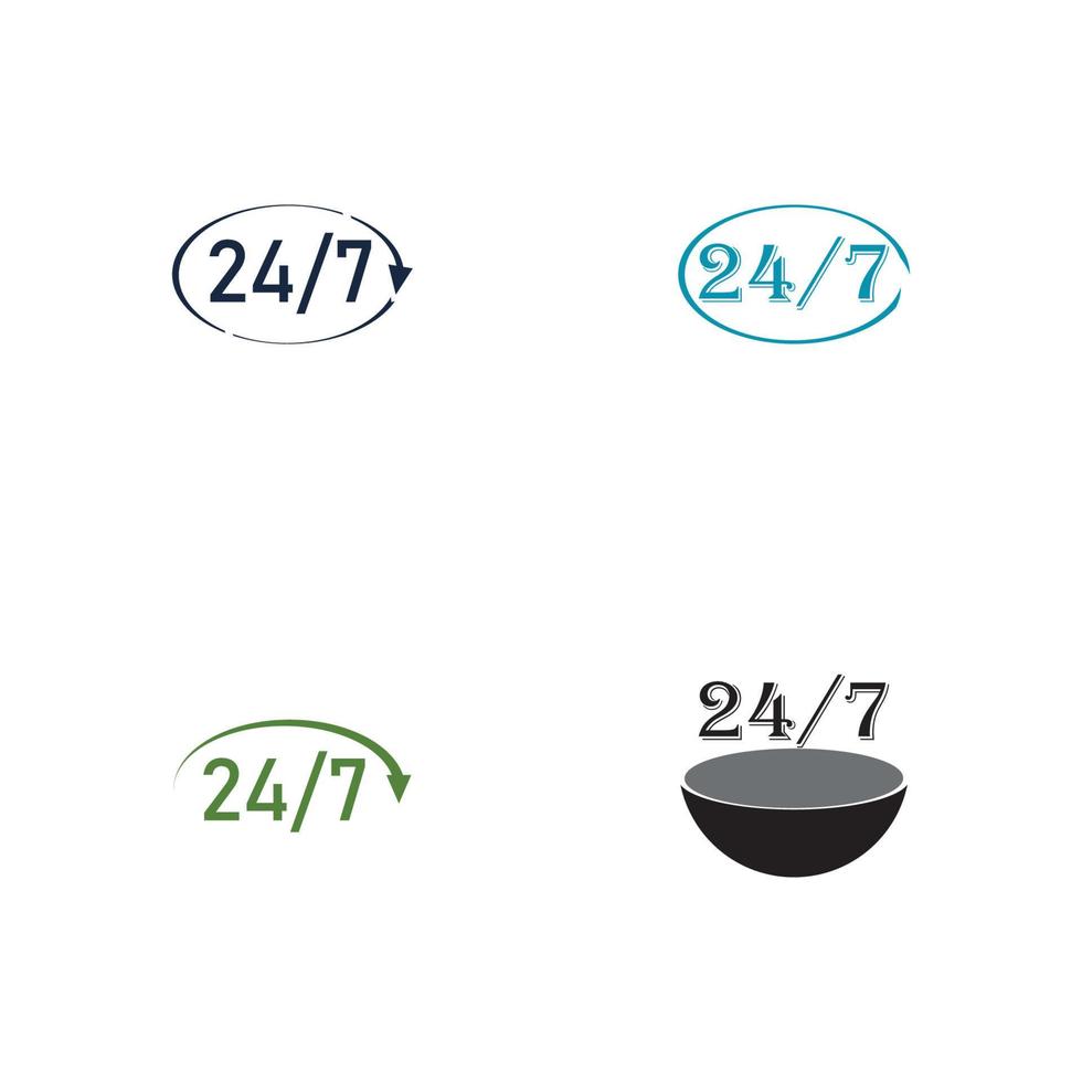 apri 24-7 icona vettore logo modello illustrazione design