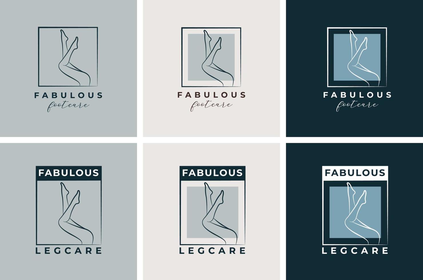 design del logo per la cura dei piedi delle donne e modello di raccolta del logo per la cura delle gambe delle ragazze vettore