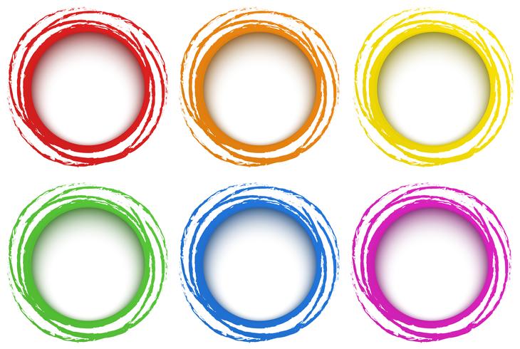 Modello a sei anelli in diversi colori vettore