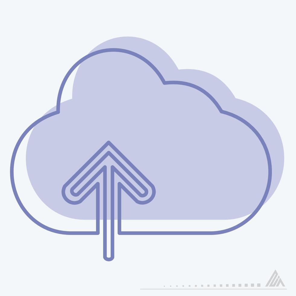 icona vettore di nuvola con freccia verso l'alto versione 2 - stile bicolore