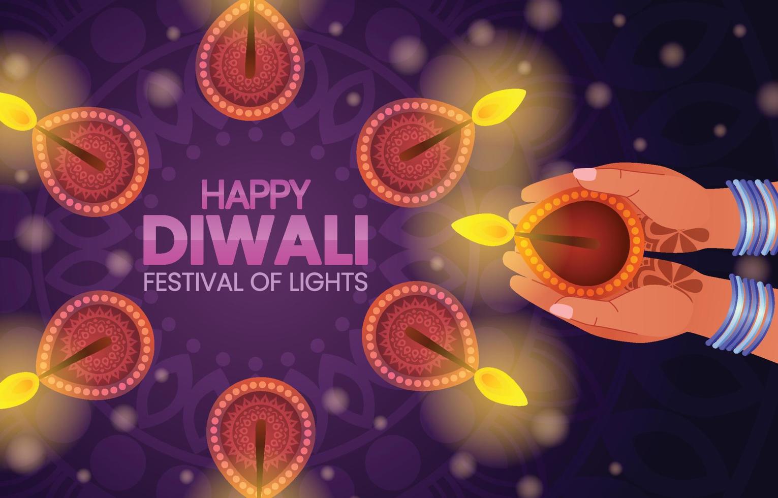 buon diwali festival delle luci vettore