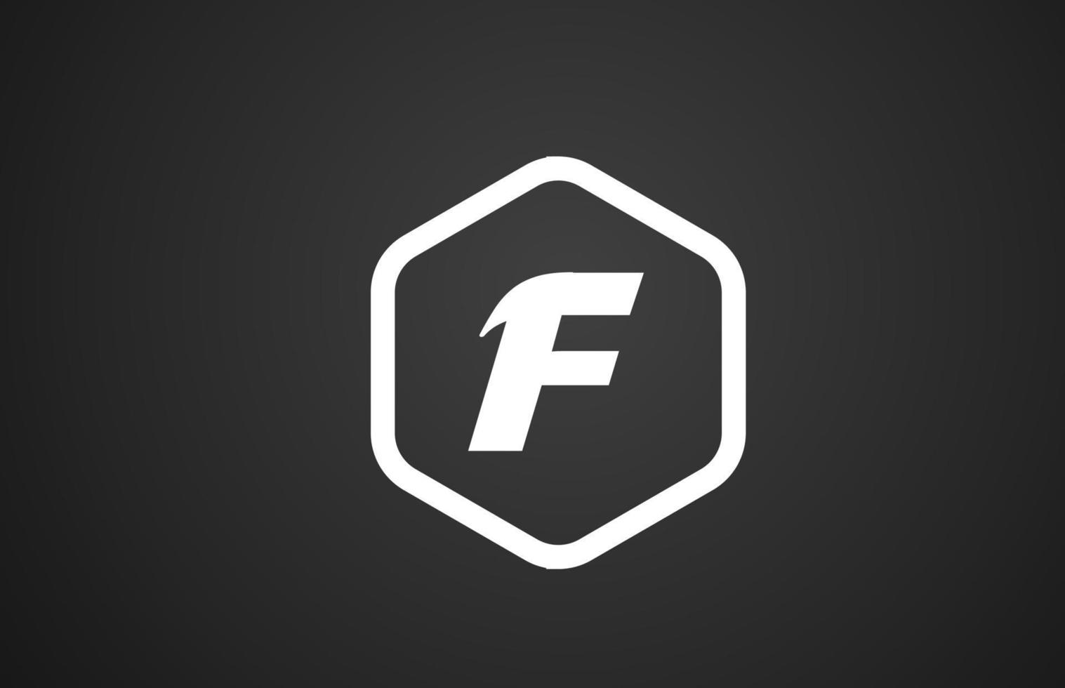 f bianco e nero alfabeto lettera logo icona design con rombo per affari e società vettore