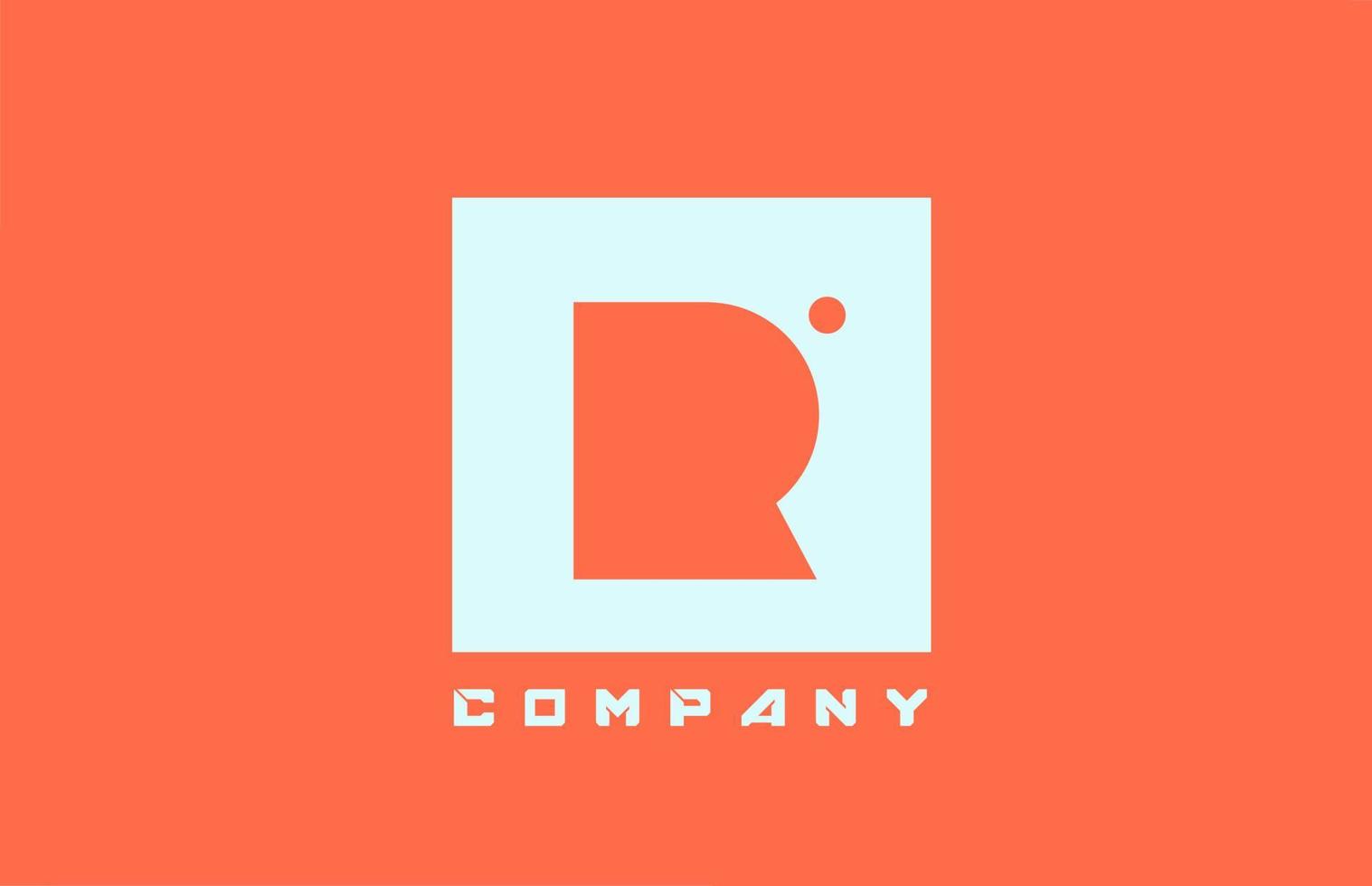 icona del logo della lettera dell'alfabeto arancione bianco r per affari e società con design a punti vettore