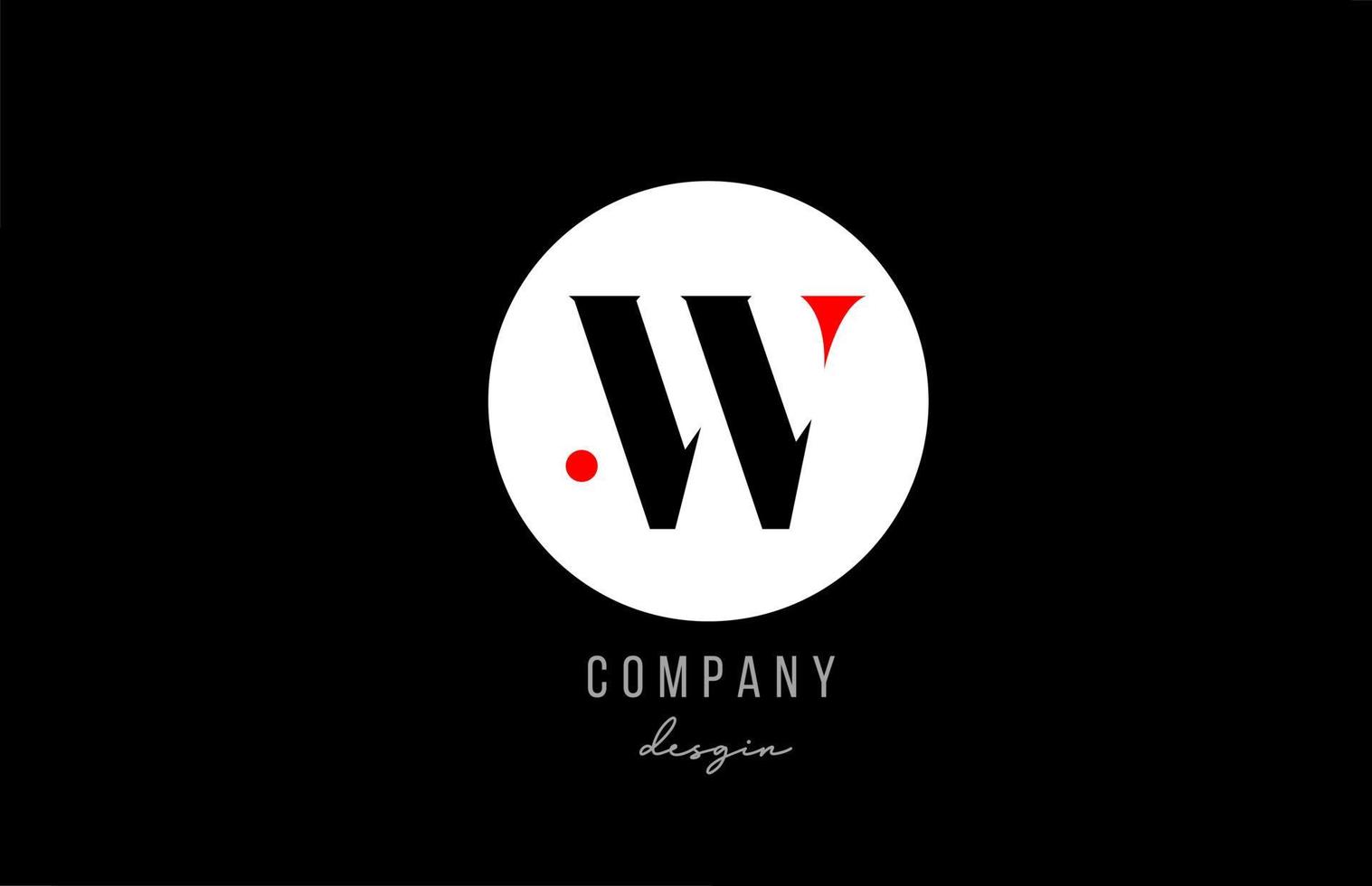 w lettera alfabeto logo icona design con cerchio bianco per affari e società vettore