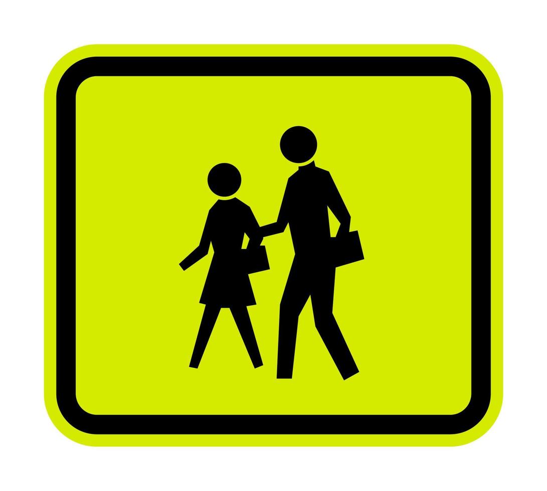 segno di simbolo della zona della scuola isolare su sfondo bianco, illustrazione vettoriale