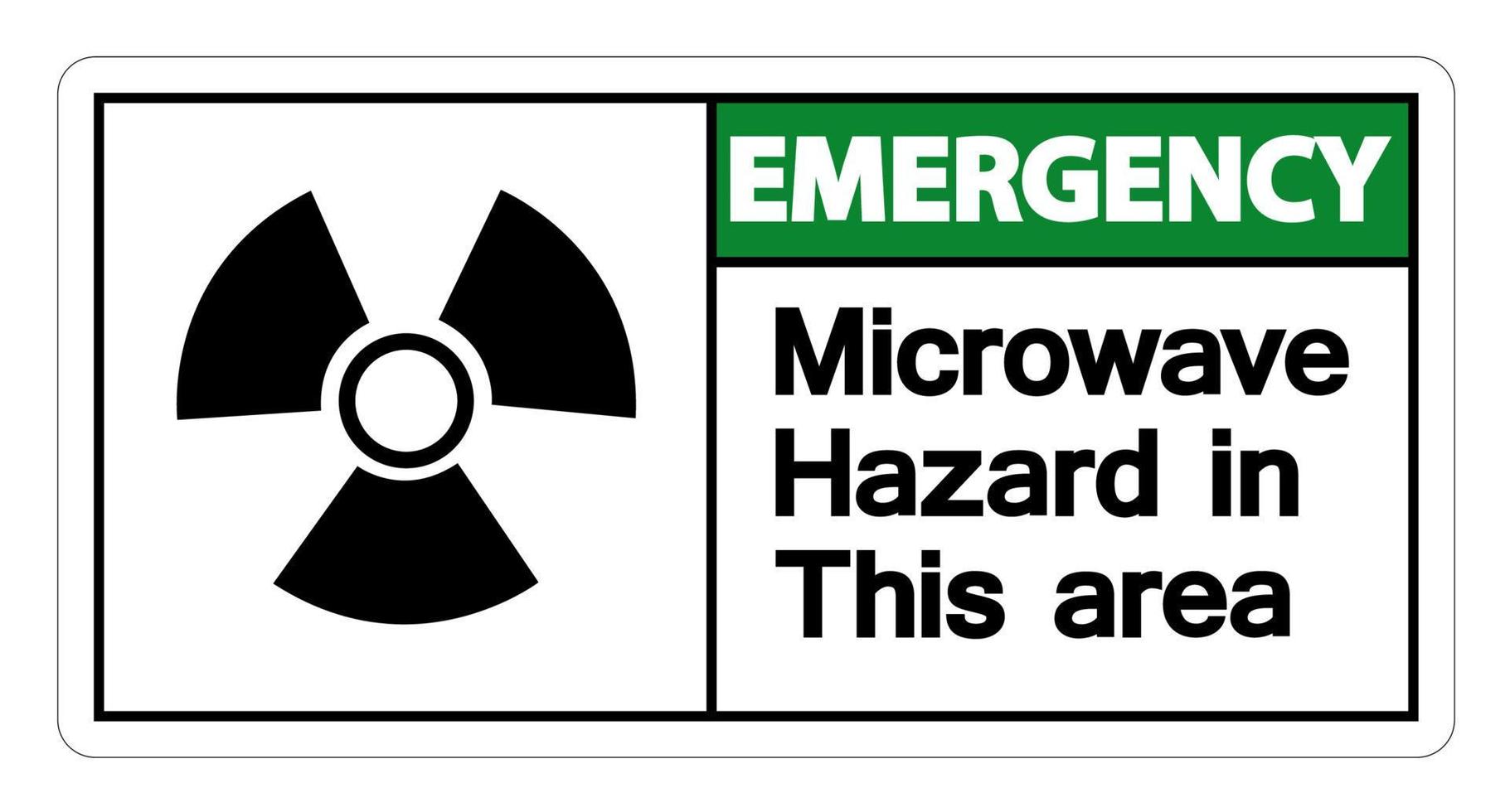 segnale di pericolo di emergenza a microonde su sfondo bianco vettore