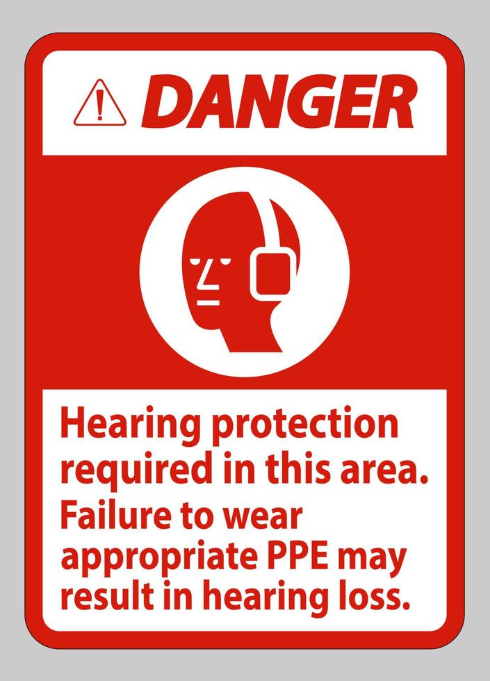 segnale di pericolo protezione dell'udito richiesta in quest'area, il mancato utilizzo di DPI appropriati può causare la perdita dell'udito vettore