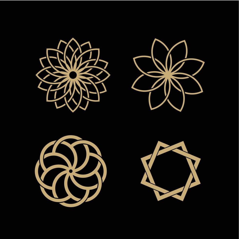 vettore di design del logo semplice ornamento floreale