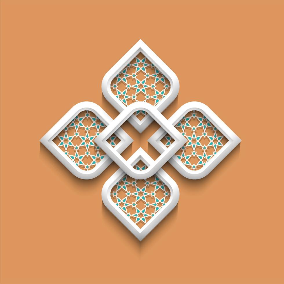 Elegante motivo 3d in stile arabo vettore