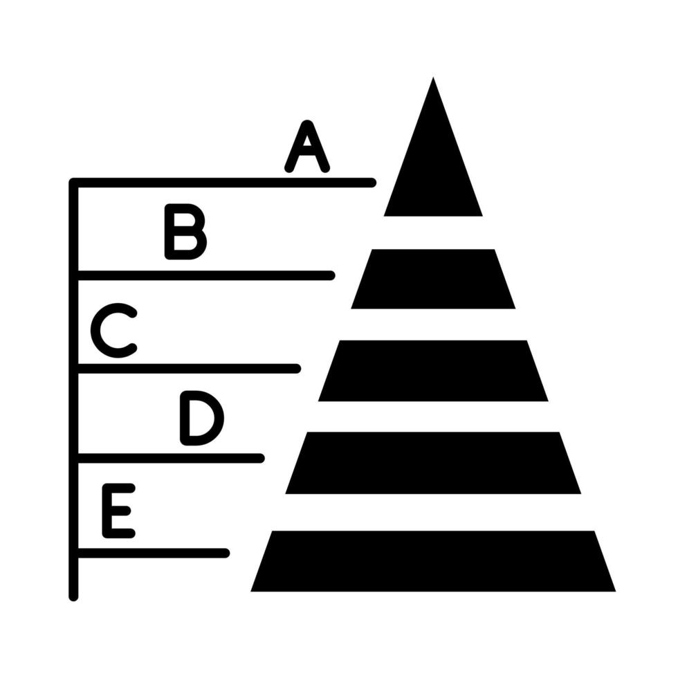 icona del glifo con grafico a piramide vettore