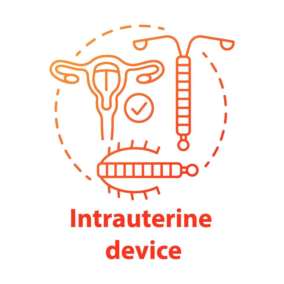 icona rossa del concetto del dispositivo intrauterino vettore