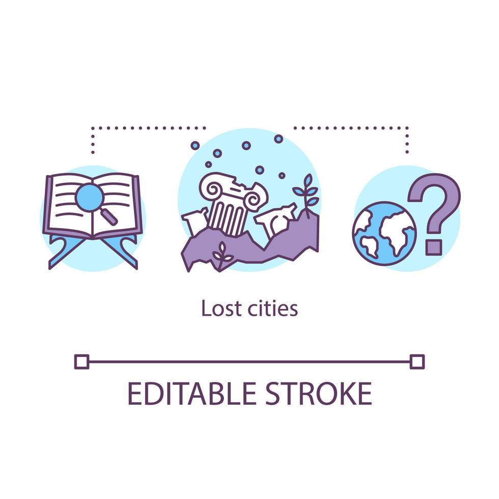 icona del concetto di città perdute vettore