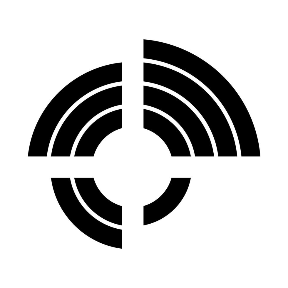 icona del glifo con diagramma radiale vettore