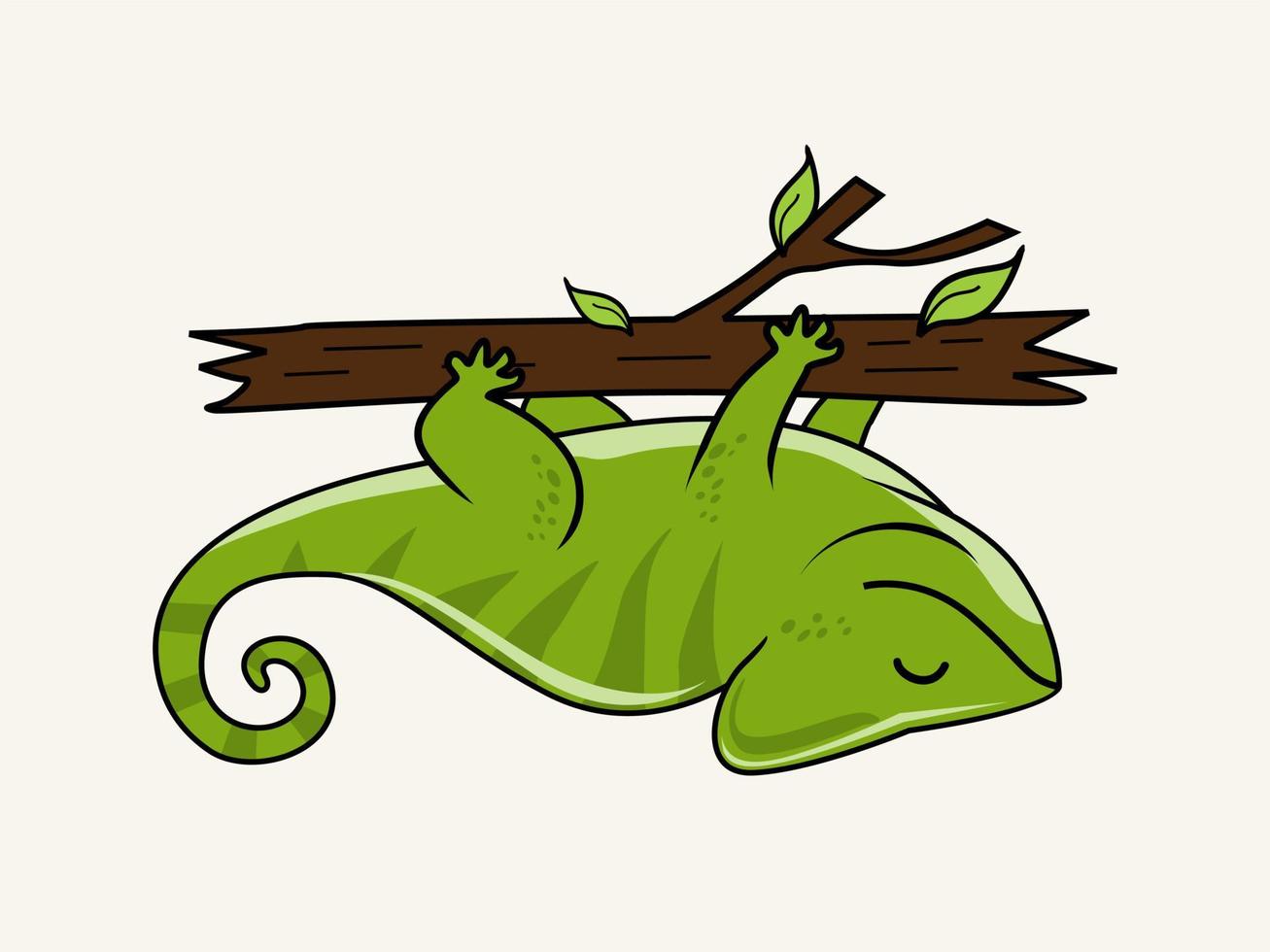 illustrazioni di cartoni animati camaleonte isolate vettore