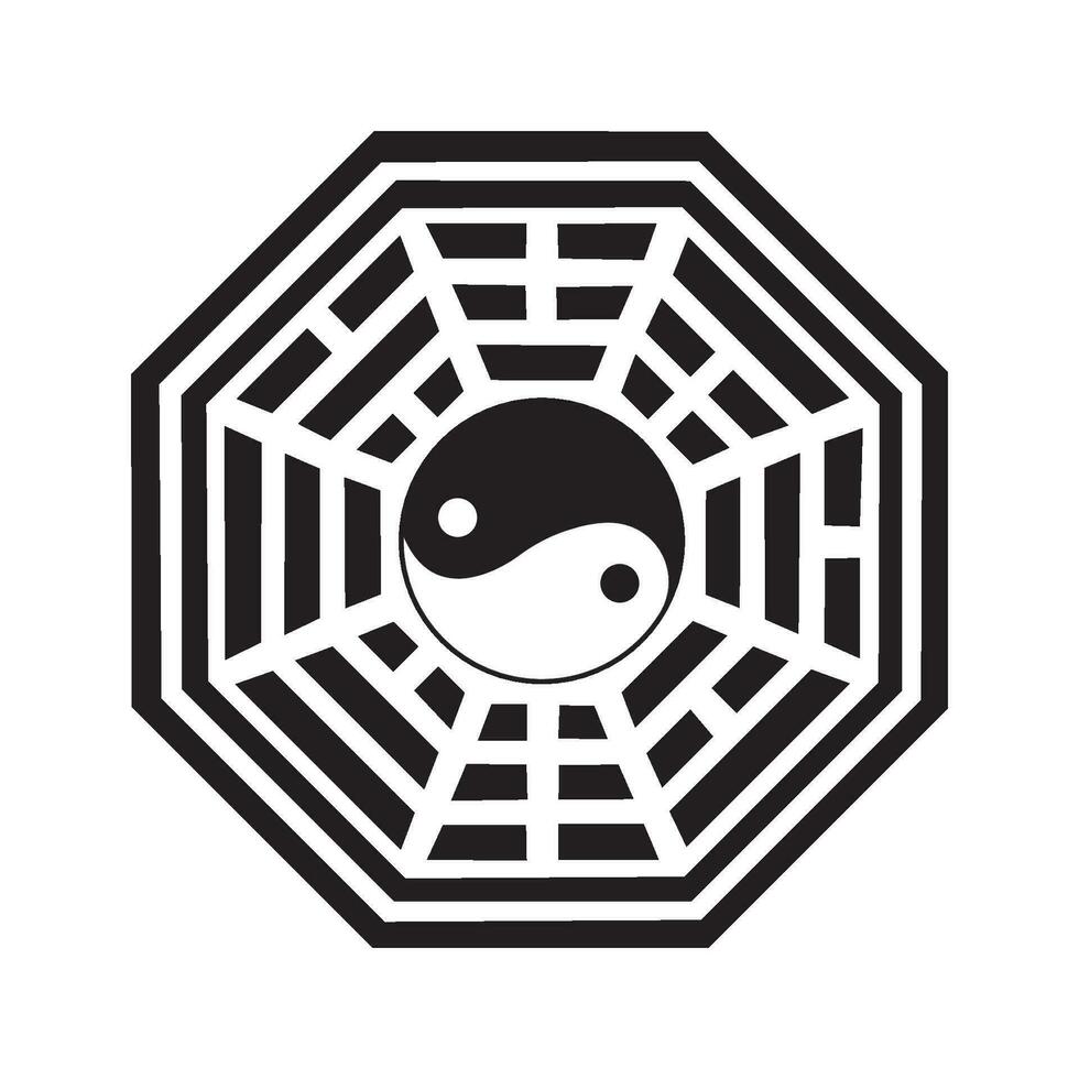 yin yang icona logo vec tor design modello vettore