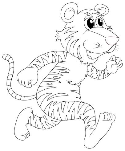 Doodles animali da disegno per la tigre vettore