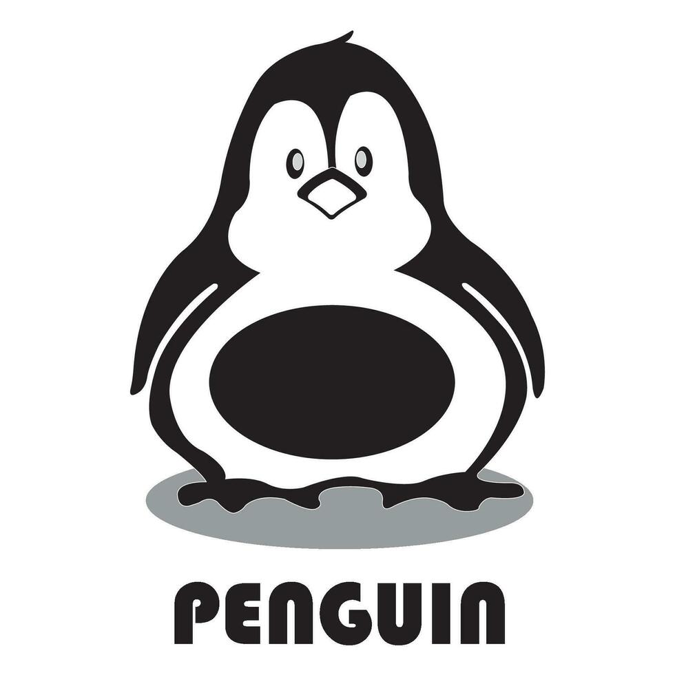 pinguino icona logo vettore design modello